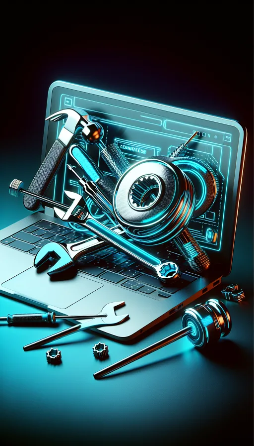 Tradesperson using a laptop